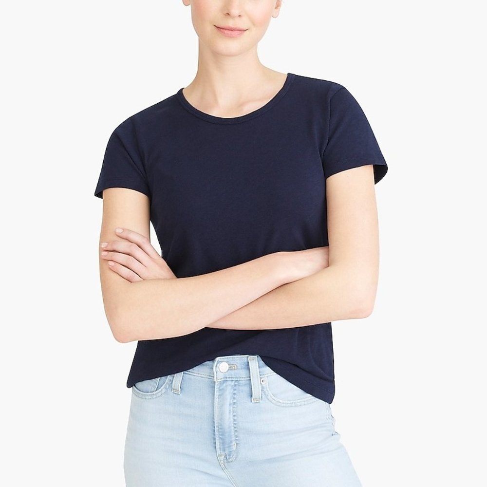 💥J Crew Navy Classic Cotton Studio Tee NWT